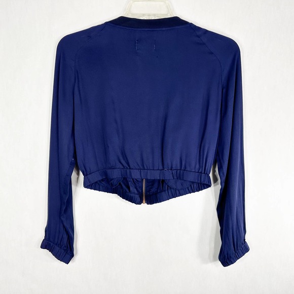Silence Noise Medium Jacket Blue Cropped Long Sleeve Full Zip Pockets 1449‎ - Picture 2 of 8